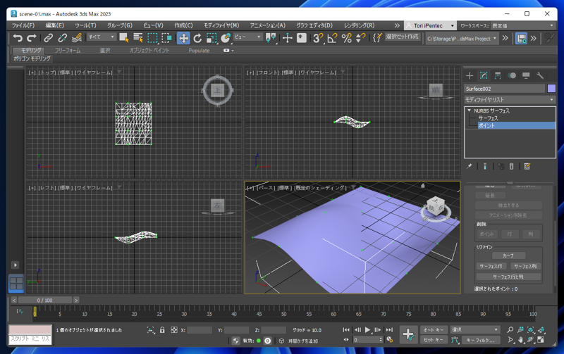 NURBS ポイント サーフェス を作成する:画像16