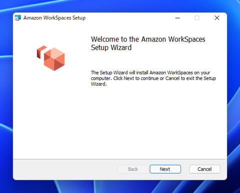 Amazon WorkSpaces のクライアントアプリケーションをインストールする:画像4