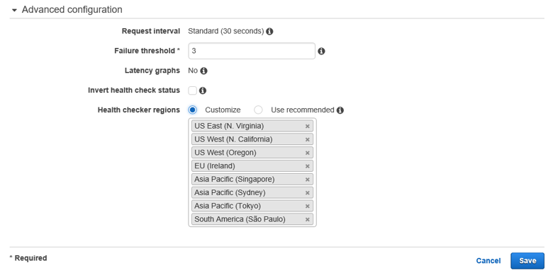 Amazon Route 53 のHealth Check で監視サーバーの地域を限定する:画像4