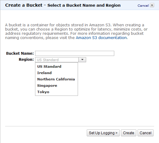 Amazon S3のBucketを作成する:画像3