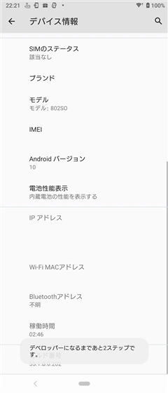 USBデバッグメニューが設定画面に表示されない:画像9