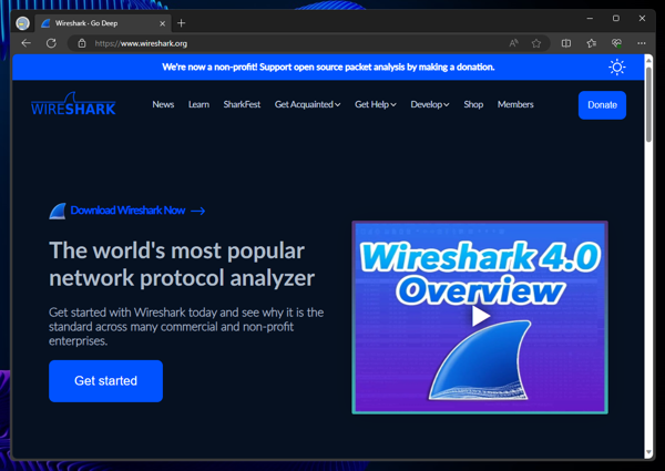 Wireshark のインストール:画像1