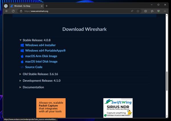 Wireshark のインストール:画像2