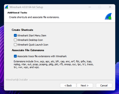 Wireshark のインストール:画像9