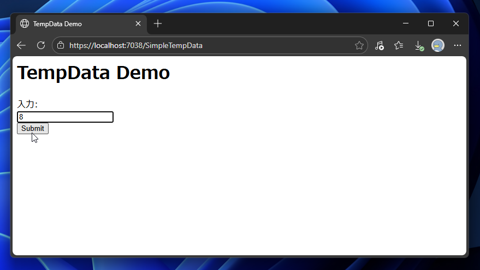 ASP.NET Coreでリダイレクト先に値（メッセージ）を引き継ぐ - TempData の利用:画像2