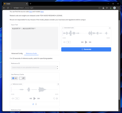 Fish Audio のローカルマシンへのインストール:画像6