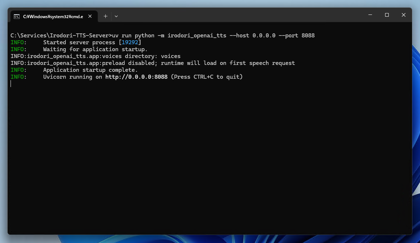 Irodori OpenAI TTS Server のインストール:画像1