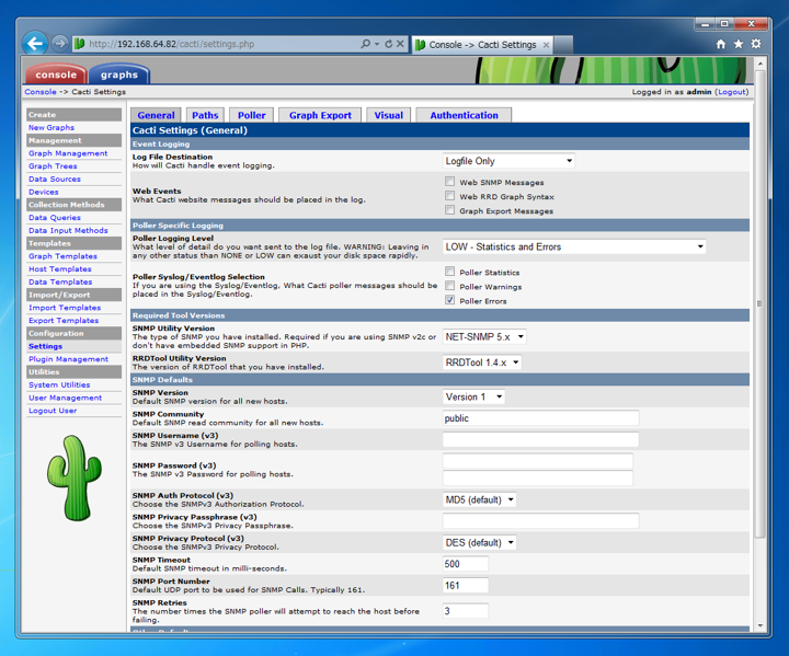 CentOS6.2 環境でCactiの利用するRRDToolをバージョン1.4に変更する:画像1