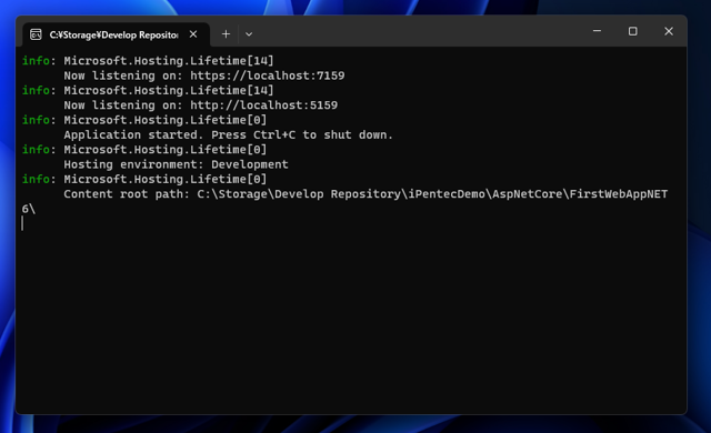 Kestrel Web サーバーで外部からの接続を許可する:画像1
