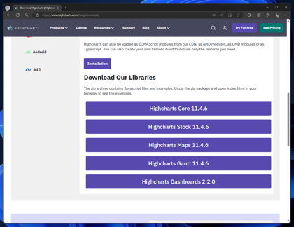 Highcharts のインストール:画像10