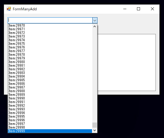 ComboBox のリストに多くの要素を追加すると処理に時間がかかる:画像8