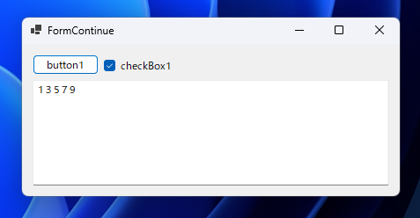 C#でループを終了し次のループに移るコードと実行結果 - continue文の利用:画像5