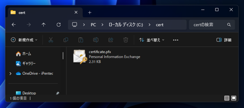 C#でX509のpfx形式の自己証明書を作成する:画像4