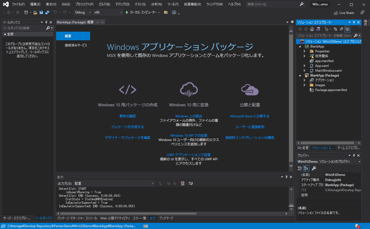 WinUI 3 アプリケーションを作成する (ブランクアプリケーションの作成):画像6