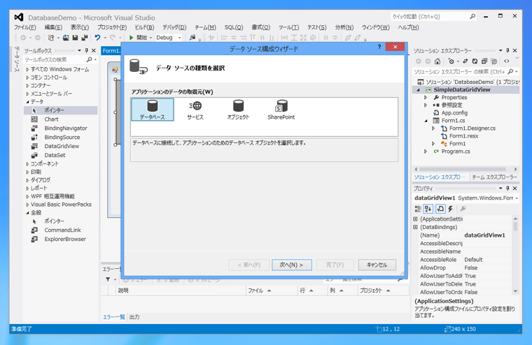 DataGridView を用いたシンプルなデータベース参照 アプリケーションの作成 (.NET Framework):画像29