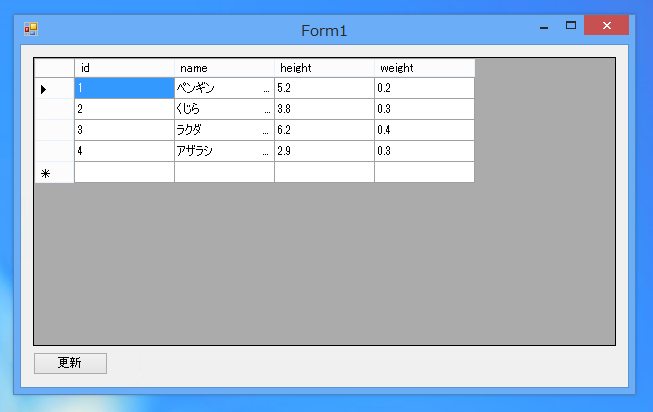 DataGridViewにテーブルの特定の列のみを表示する:画像11