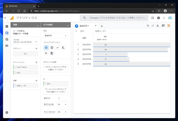Google Analytics Data API を用いてGA4プロパティのカスタム ディメンションの値を取得する:画像11