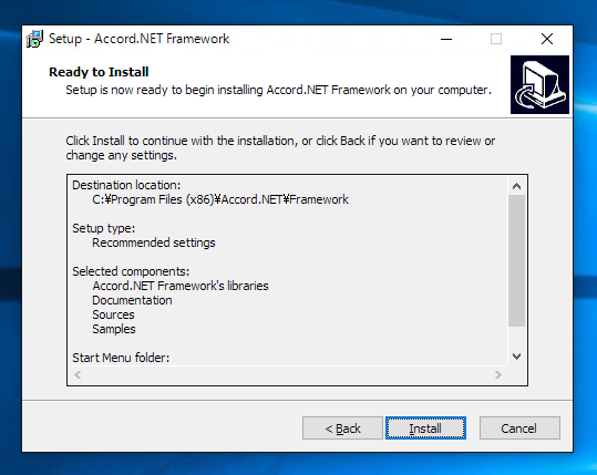 Accord.NET framework のインストール:画像20