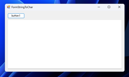 string(文字列)からchar型配列 char[] に変換するコードと実行結果:画像2
