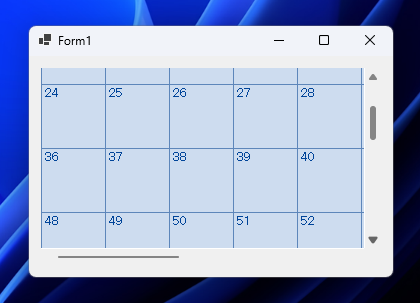ウィンドウコントロールのスクロールバーでScrollWindowEx APIを利用して内部のコンテンツ領域をスクロールする:画像3