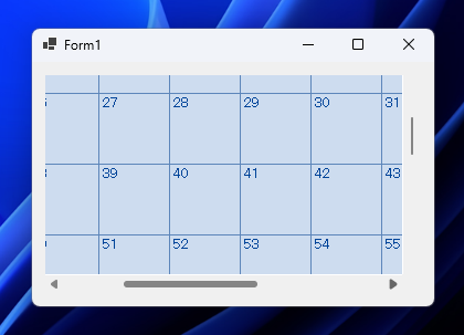 ウィンドウコントロールのスクロールバーでScrollWindowEx APIを利用して内部のコンテンツ領域をスクロールする:画像4
