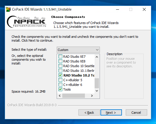 Delphi 10.2 Community Edition に CnPackをインストールする:画像8