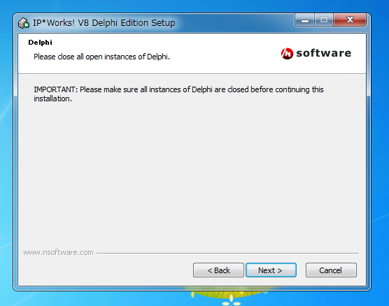 Delphi XE 付属 IP*Works! のインストール:画像7