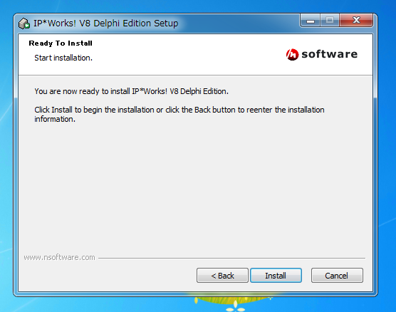 Delphi XE 付属 IP*Works! のインストール:画像8