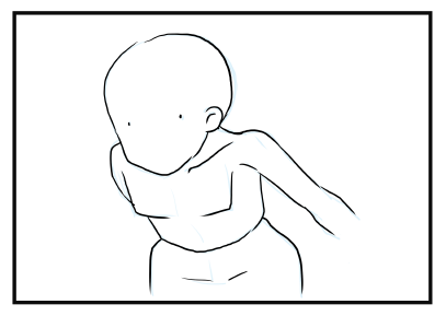 前傾姿勢の描き方・前傾しているポーズの描きかた:画像13