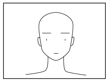 正面を向いた頭部の描き方 - デフォルメされた人物キャラクターの描画:画像6