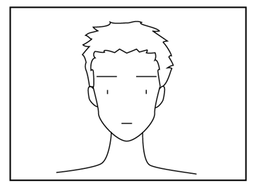 正面を向いた頭部の描き方 - デフォルメされた人物キャラクターの描画:画像12