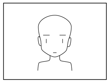 正面を向いた頭部の描き方 - デフォルメされた人物キャラクターの描画:画像18