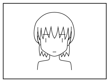 正面を向いた頭部の描き方 - デフォルメされた人物キャラクターの描画:画像20