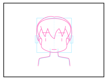 正面を向いた頭部の描き方 - デフォルメされた人物キャラクターの描画:画像29