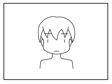 正面を向いた頭部の描き方 - デフォルメされた人物キャラクターの描画:画像30