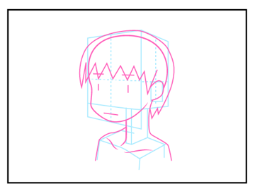 髪の毛の描き方 - デフォルメされた人物キャラクターの描画:画像2