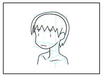 髪の毛の描き方 - デフォルメされた人物キャラクターの描画:画像3