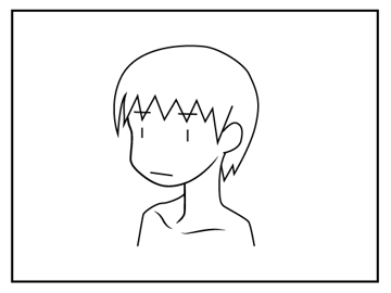 髪の毛の描き方 - デフォルメされた人物キャラクターの描画:画像4