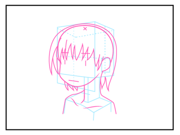 髪の毛の描き方 - デフォルメされた人物キャラクターの描画:画像8