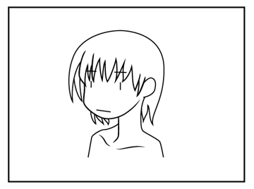 髪の毛の描き方 - デフォルメされた人物キャラクターの描画:画像9
