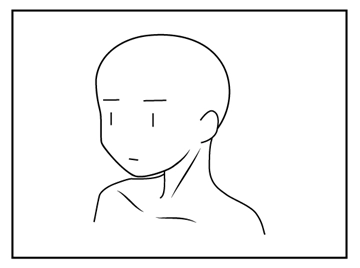 斜め向き顔の描き方 - デフォルメされた人物キャラクターの描画:画像11