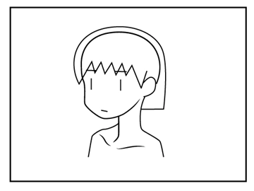 斜め向き顔の描き方 - デフォルメされた人物キャラクターの描画:画像37