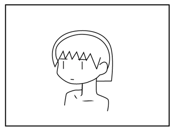 斜め向き顔の描き方 - デフォルメされた人物キャラクターの描画:画像44