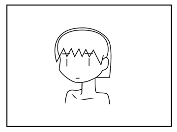斜め向き顔の描き方 - デフォルメされた人物キャラクターの描画:画像51