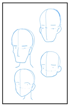 斜め向き顔の描き方 - デフォルメされた人物キャラクターの描画:画像77