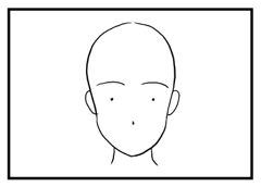 正面を向いた頭部の描き方 - デフォルメされた人物キャラクターの描画:画像50