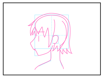 横顔の描き方 - デフォルメされた人物キャラクターの描画:画像16