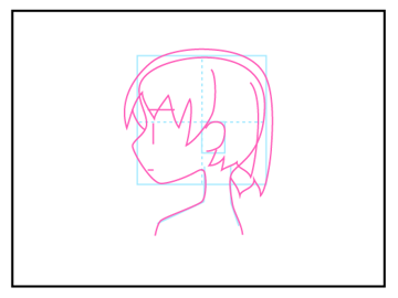 横顔の描き方 - デフォルメされた人物キャラクターの描画:画像23