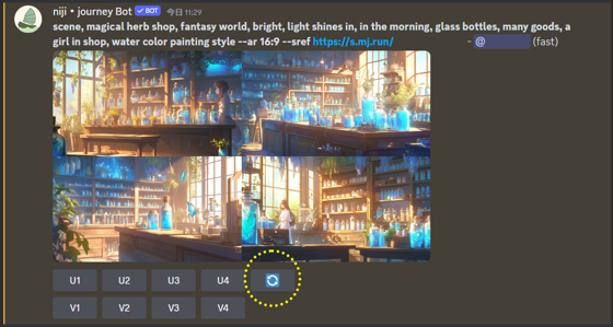 niji・journey version 6で version 5 の絵柄やデザインテイストで画像を生成する方法 - Style Reference機能の利用:画像14