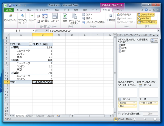 Excelを使ったクロス集計 (ピボットテーブルの利用):画像15